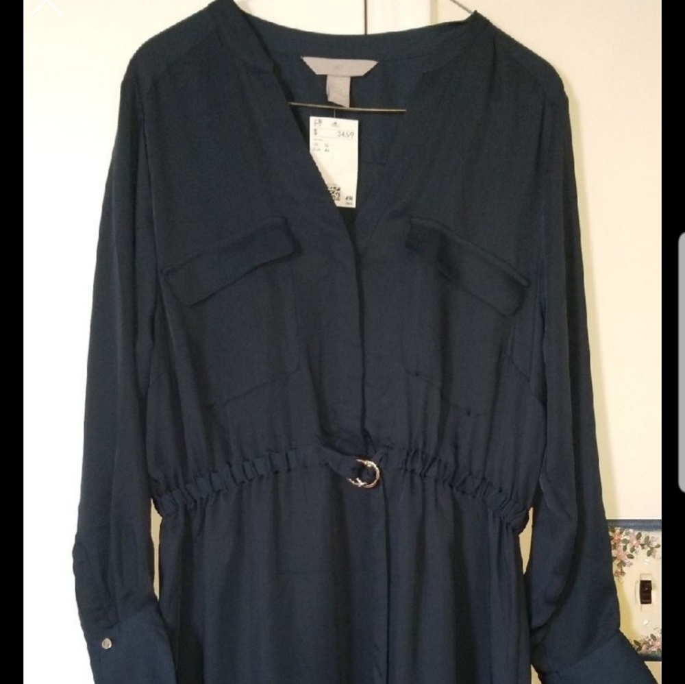 Blue (dark teal) Knee length dress